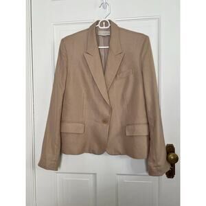 Stella McCartney Women's 40 US 4/6 Tan Blazer Jacket Single Button Breasted FLAW